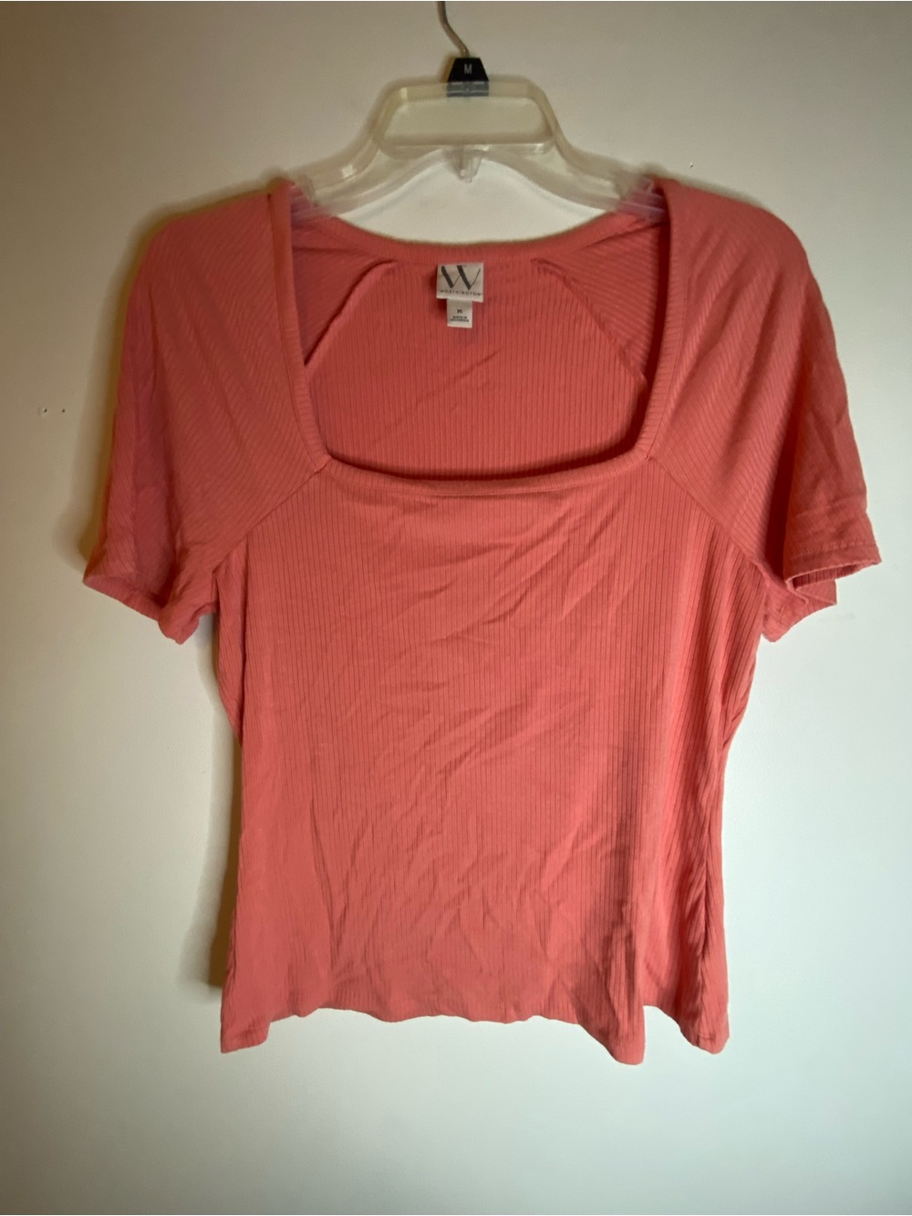 Worthington Coral Square Neck Short Sleeve Tee